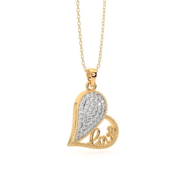 Arshia Slanted Heart Diamond Pendant